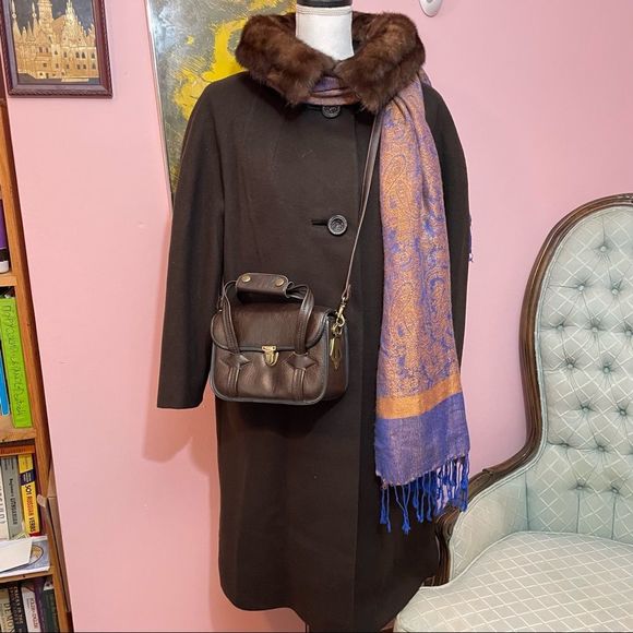 Vintage Bonwitt Teller Junior Forecast Wool Coat with Mink Fur Trim - Picture 2 of 16